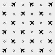 Geometric simple monochrome minimalistic vector holiday pattern planes N6