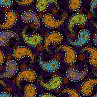 Colorful endless paisley background in oriental style ornament N4
