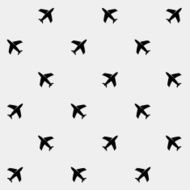 Geometric simple monochrome minimalistic vector holiday pattern planes N7