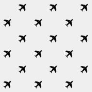 Geometric simple monochrome minimalistic vector holiday pattern planes N11