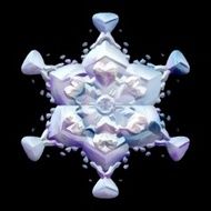 Pastel colored snowflake isolated on black Digital painting