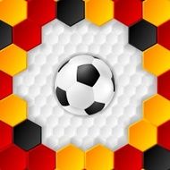 Bright soccer background with ball German colors