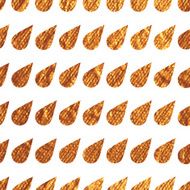 Seamless pattern with gold painted drops of rain