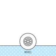 Car wheel icon Tire service sign N4