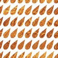 Seamless pattern with gold painted rain drops