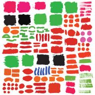 Big Set of brushes ink design elements Hand-drawn with watercolor N5