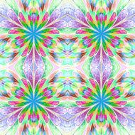 Multicolored symmetrical pattern in stained-glass window style N2