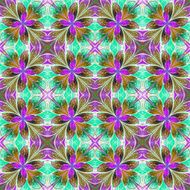 Multicolored symmetrical pattern in stained-glass window style o