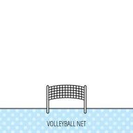 Volleyball net icon Beach sport game sign N3