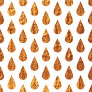 Seamless pattern with gold painted drops of rain N2