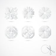Paper snowflakes set for winter background Folding texture