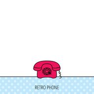 Retro phone icon Old telephone sign N7