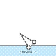 Pean forceps icon Medical surgery tool sign N4
