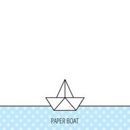 Paper boat icon Origami ship sign N5