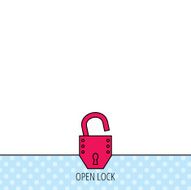 Open lock icon Padlock or protection sign N5
