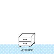 Nightstand icon Bedroom furniture sign N5