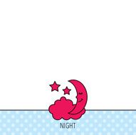 Night or sleep icon Moon and stars sign N17
