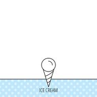Ice cream icon Sweet dessert in waffle cone N7