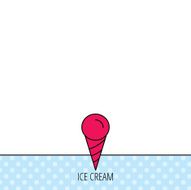Ice cream icon Sweet dessert in waffle cone N8