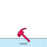 Hammer icon Repair or fix tool sign N4