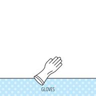 Rubber gloves icon Latex hand protection sign N7