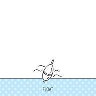 Fishing float icon Bobber in waves sign N5