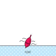 Fishing float icon Bobber in waves sign N6