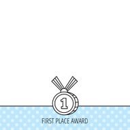 Gold medal award icon First place sign N12