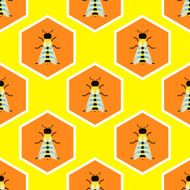 Bees seamless pattern design