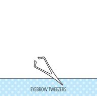 Eyebrow tweezers icon Cosmetic equipment sign N3