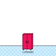 Cupboard icon Wardrobe furniture sign N3