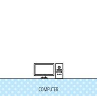 Computer PC icon Widescreen display sign N10