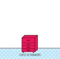 Chest of drawers icon Interior commode sign N8
