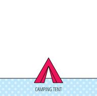 Tourist tent icon Camping travel sign N4