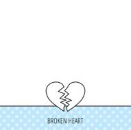 Broken heart icon Divorce sign N8