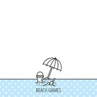 Beach umbrella in sand icon Bucket with shovel N3