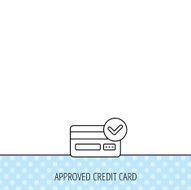 Approved credit card icon Shopping sign N6