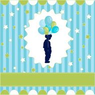 boy with balloon blue wallpaper