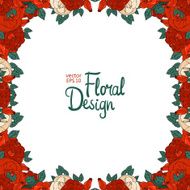 Vintage floral vector frame N12