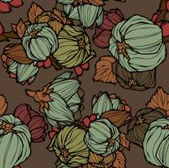 Seamless pattern with flowers peonies N9