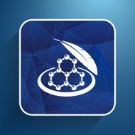 Color molecule icons with shadow isolated vector Illustration N2