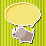 animal rhino cartoon theme elements N2