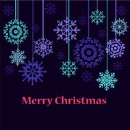 Hanging snowflake border copy space below N2