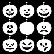 Halloween set with pumpkins