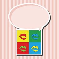 pop art lipstick theme elements N2