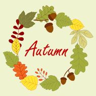 Season frame with autumn leaves