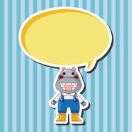 animal hippo winter cartoon theme elements N2