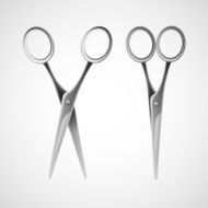 Silver scissors isolated in white background Vector illustration N2