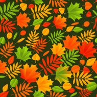 Seamless pattern with autumn leaves N23
