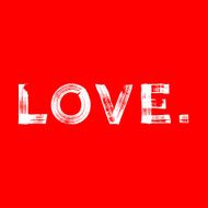 Love paint brushed vector poster